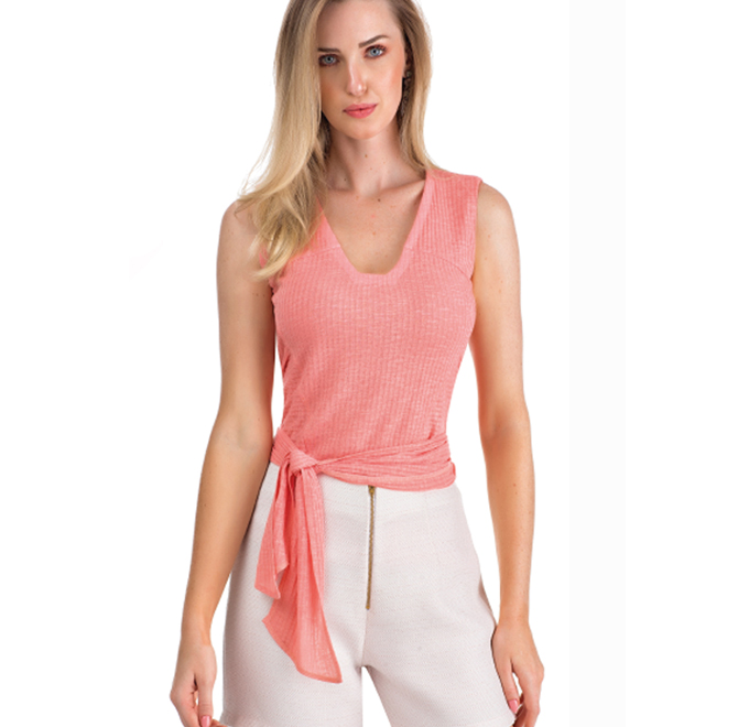 Regata com faixa lateral rosa